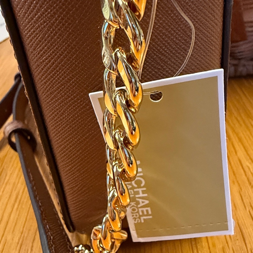 Michael Kors EW Crossbody bag Luggage Jet Set Large Saffiano Leather - Picture 7 of 11